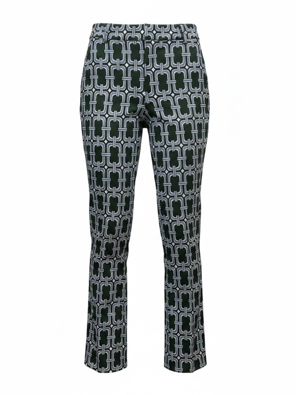 Anthropologie Olive Green Geometric Print Trousers